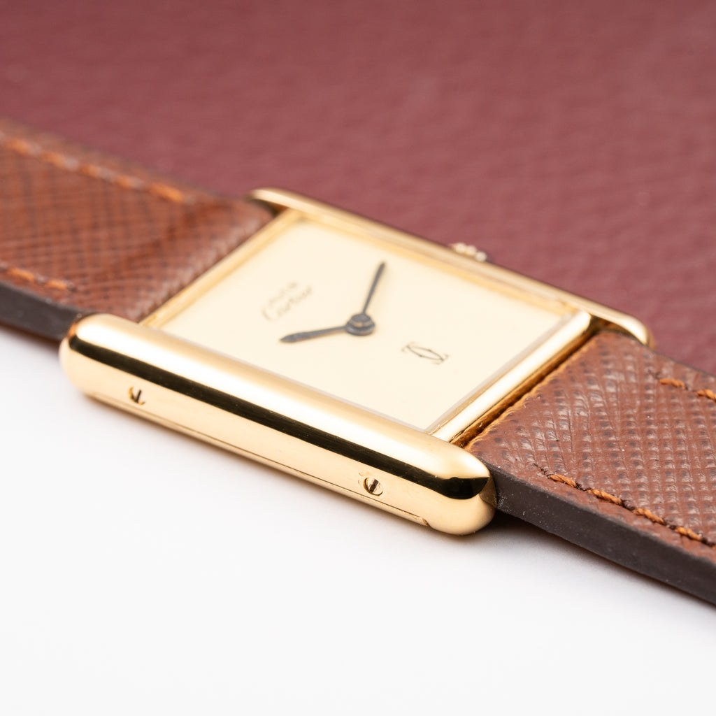 Cartier Tank Must de Vermeil Lemon Champagne Dial GM from 1990s