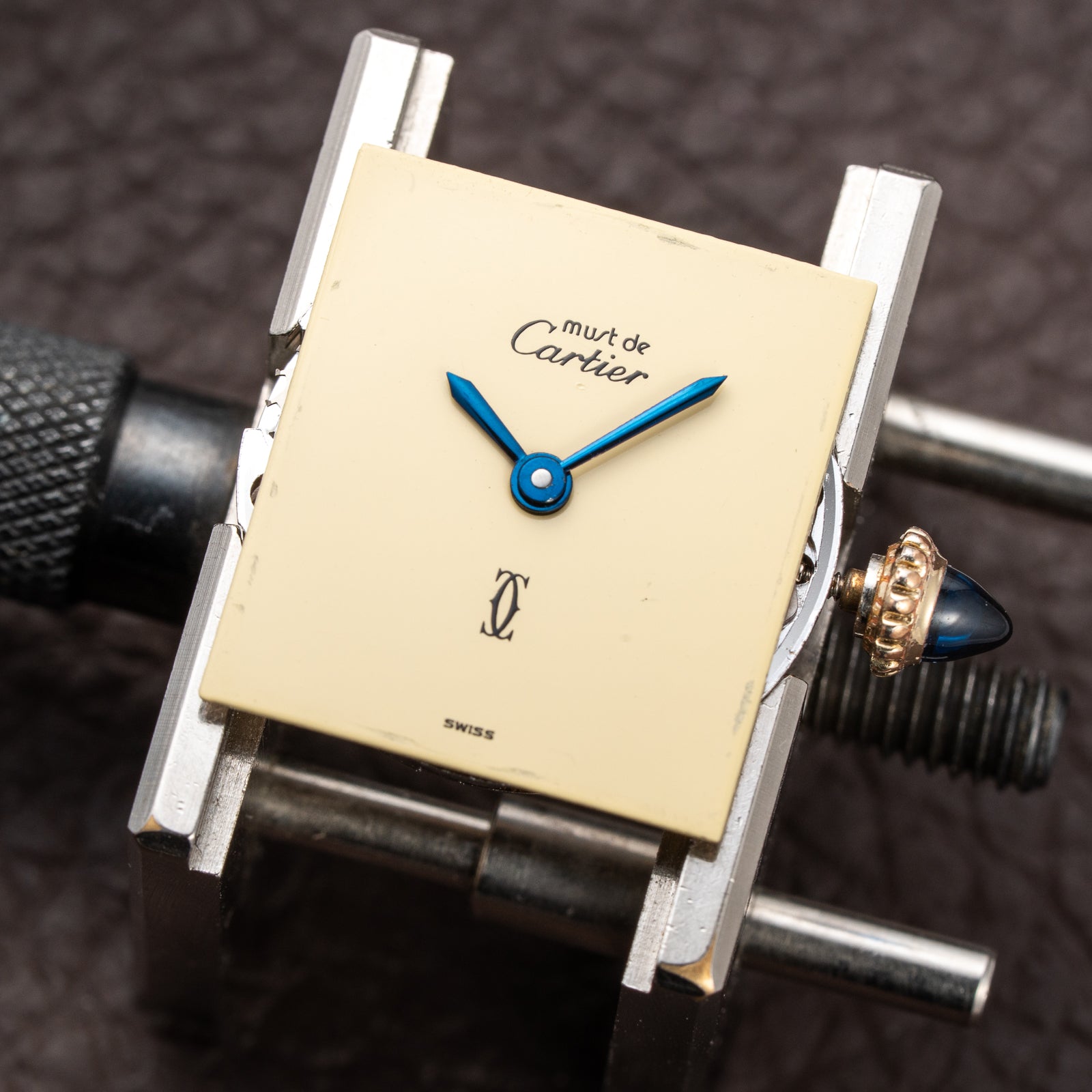 Cartier Tank Must de Lemon Dial Vermeil PM SM from 1980s