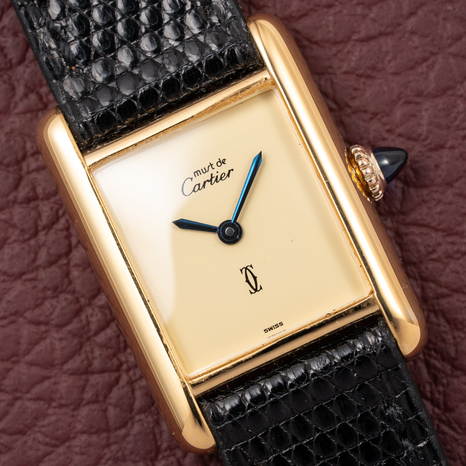 Cartier Tank Must de Lemon Dial Vermeil PM SM from 1980s