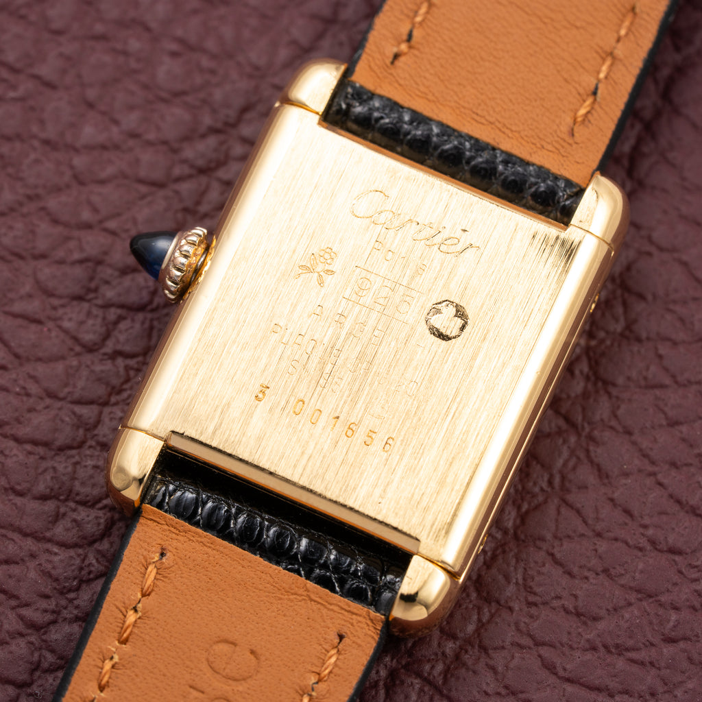 Cartier Tank Must de Lemon Dial Vermeil PM SM from 1980s