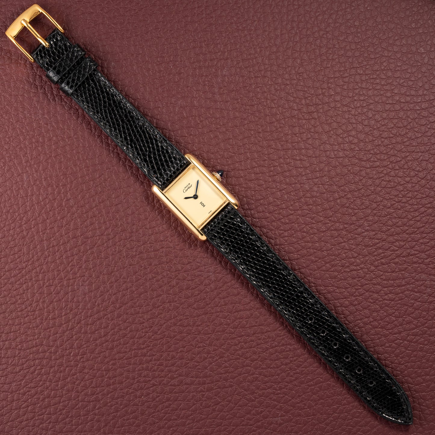 Cartier Tank Must de Lemon Dial Vermeil PM SM from 1980s