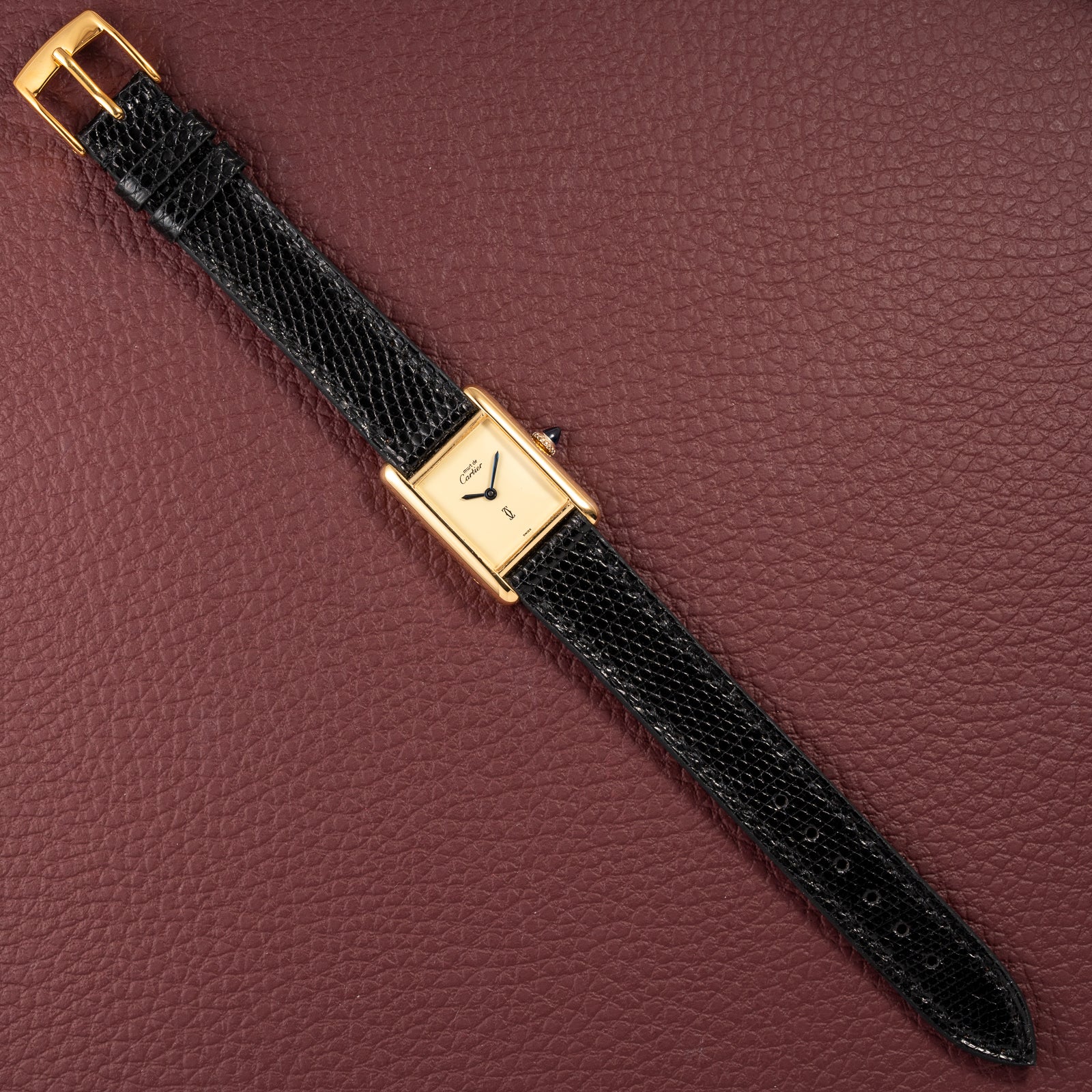 Cartier Tank Must de Lemon Dial Vermeil PM SM from 1980s