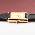 Cartier Tank Must de Lemon Dial Vermeil PM SM from 1980s