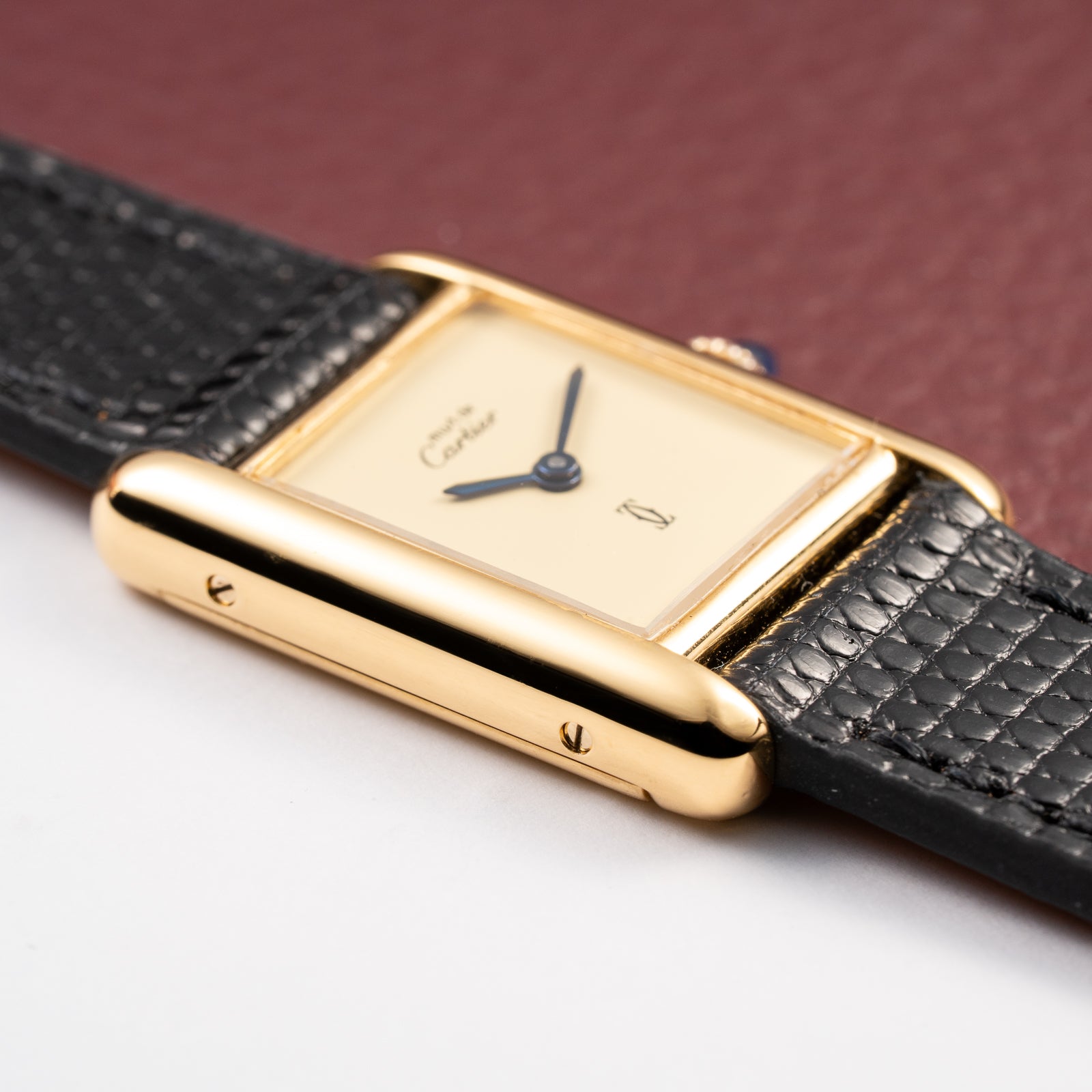 Cartier Tank Must de Lemon Dial Vermeil PM SM from 1980s