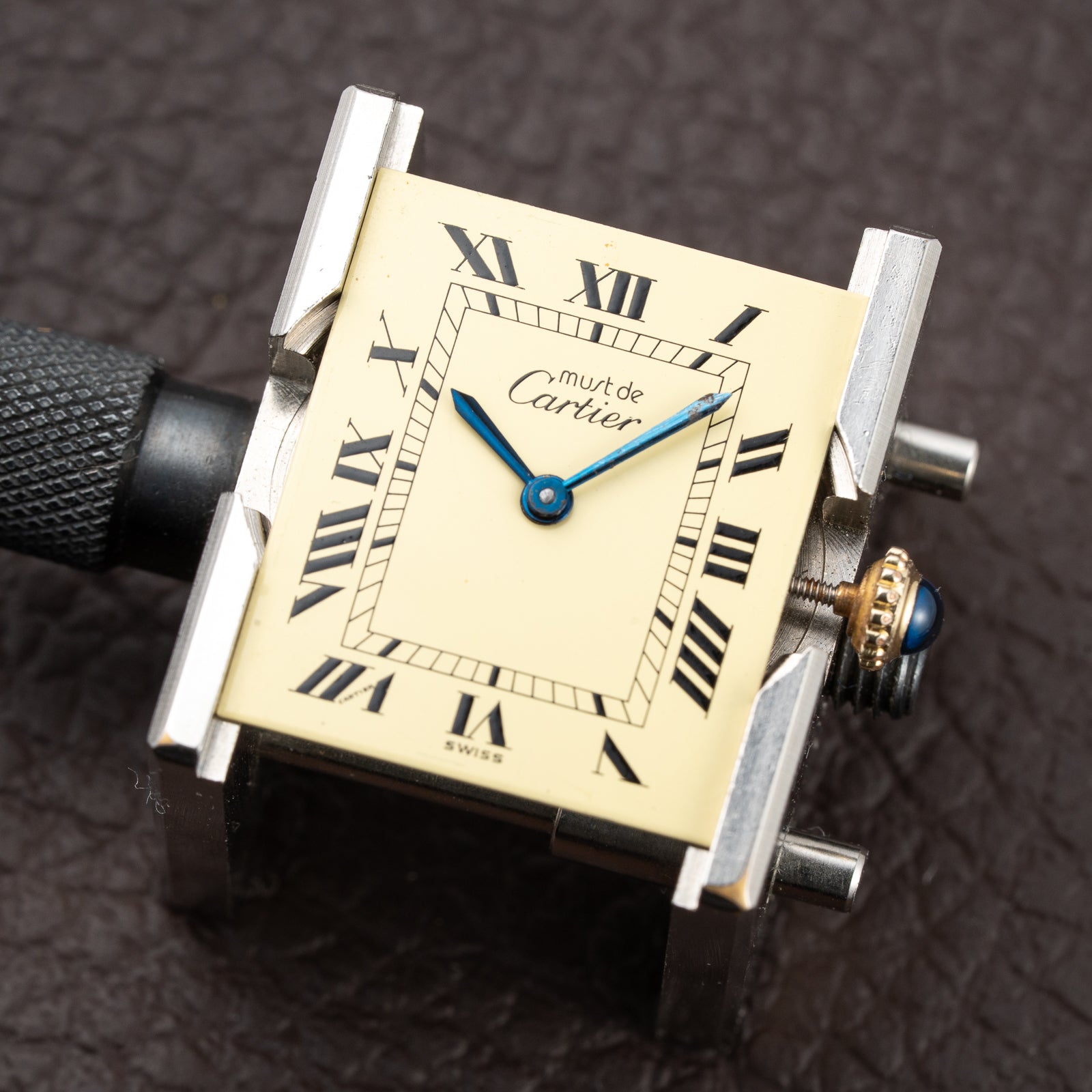Cartier Must de Tank Vermeil Lemon Roman GM 1980s