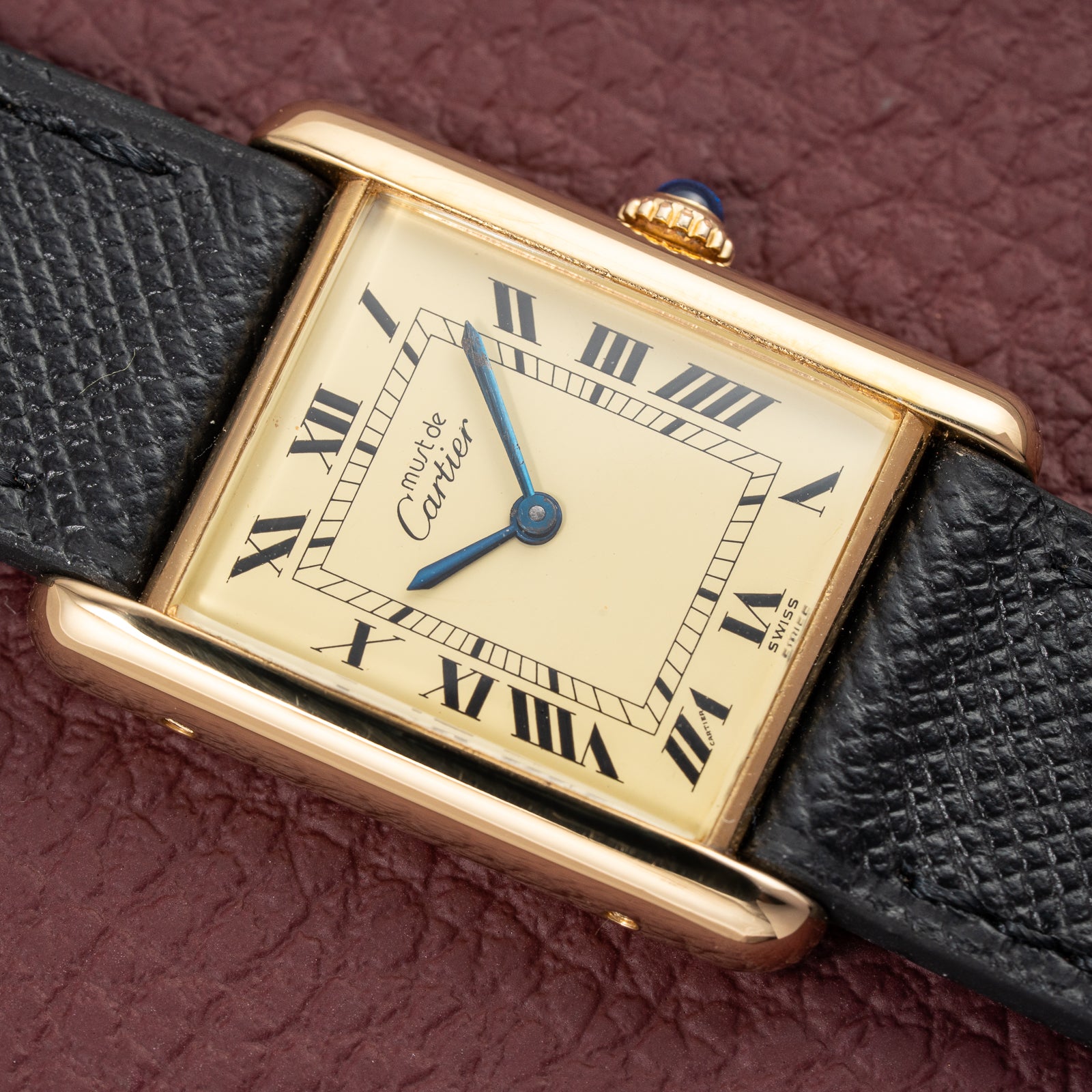 Cartier Must de Tank Vermeil Lemon Roman GM 1980s