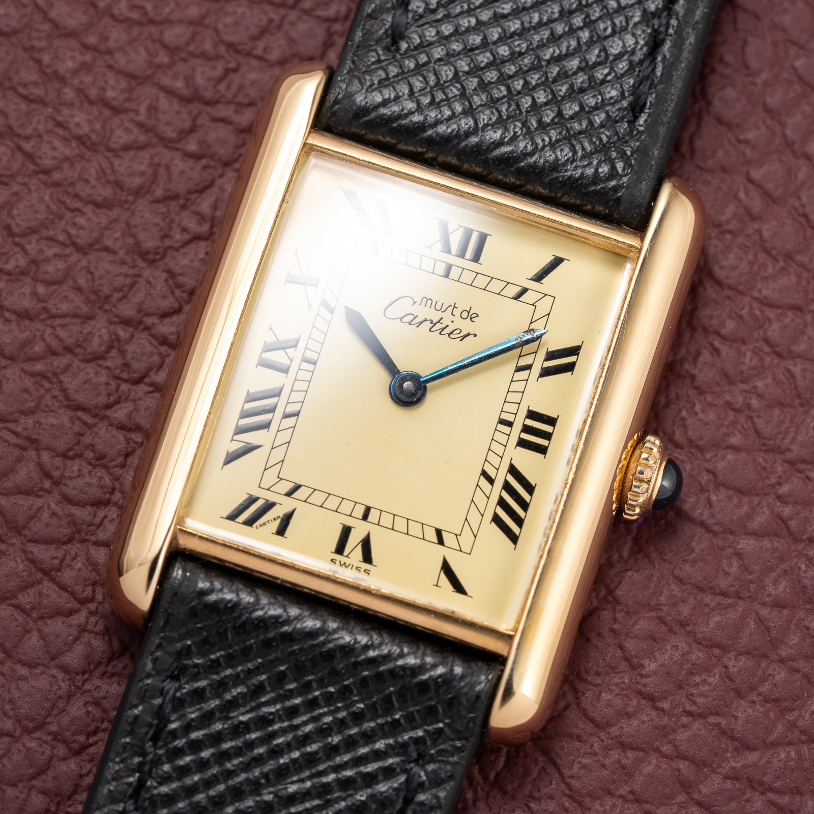 Cartier Must de Tank Vermeil Lemon Roman GM 1980s