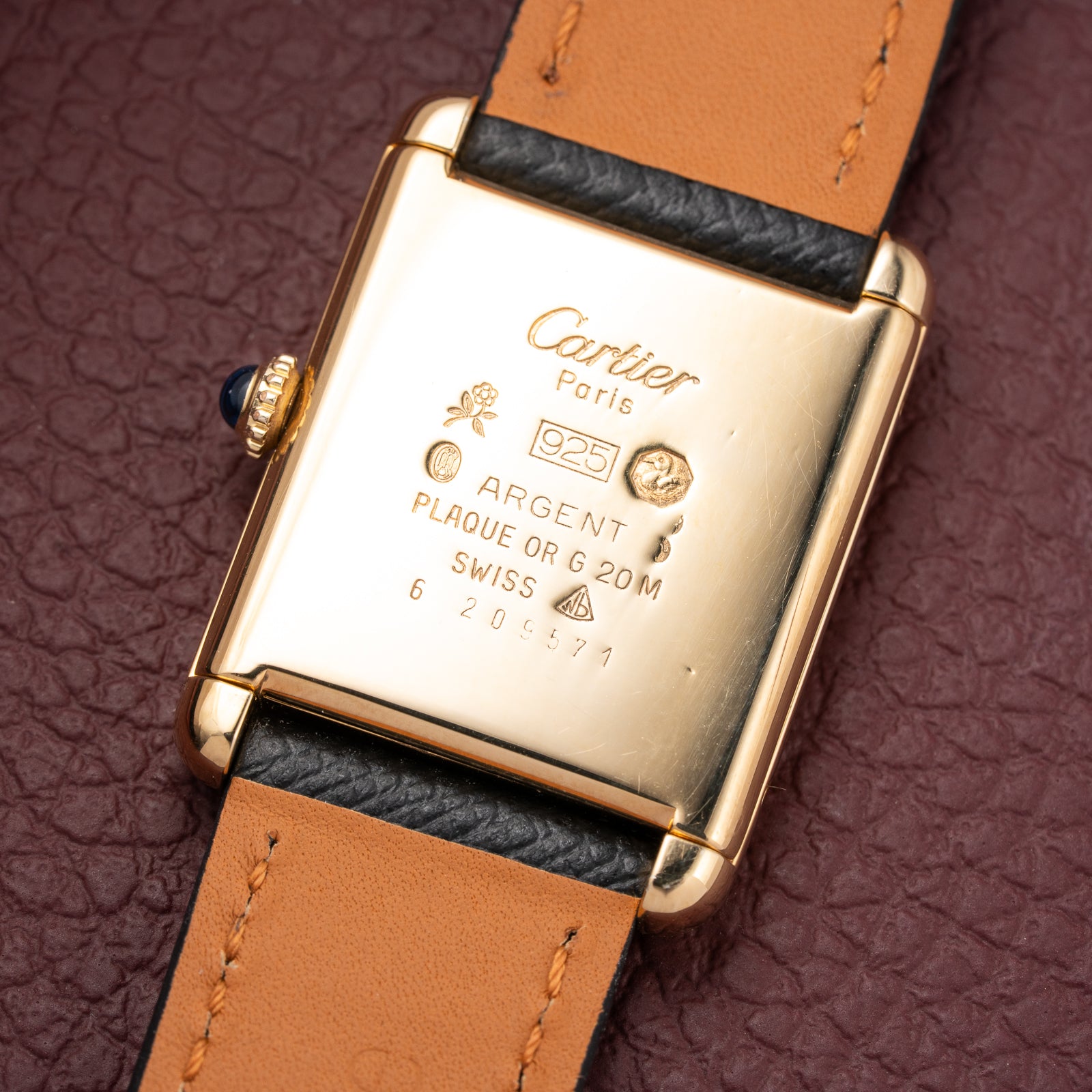 Cartier Must de Tank Vermeil Lemon Roman GM 1980s