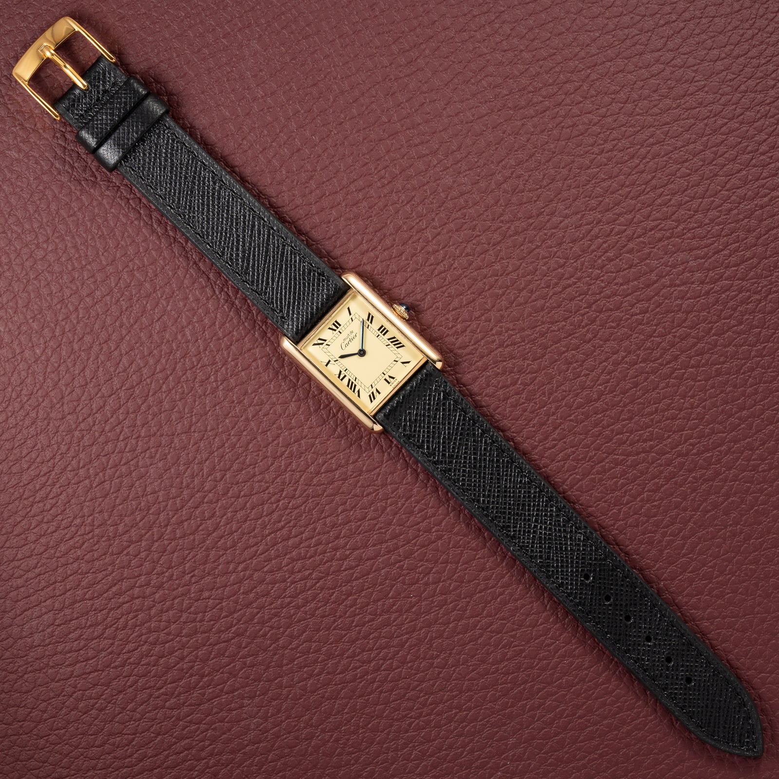 Cartier Must de Tank Vermeil Lemon Roman GM 1980s