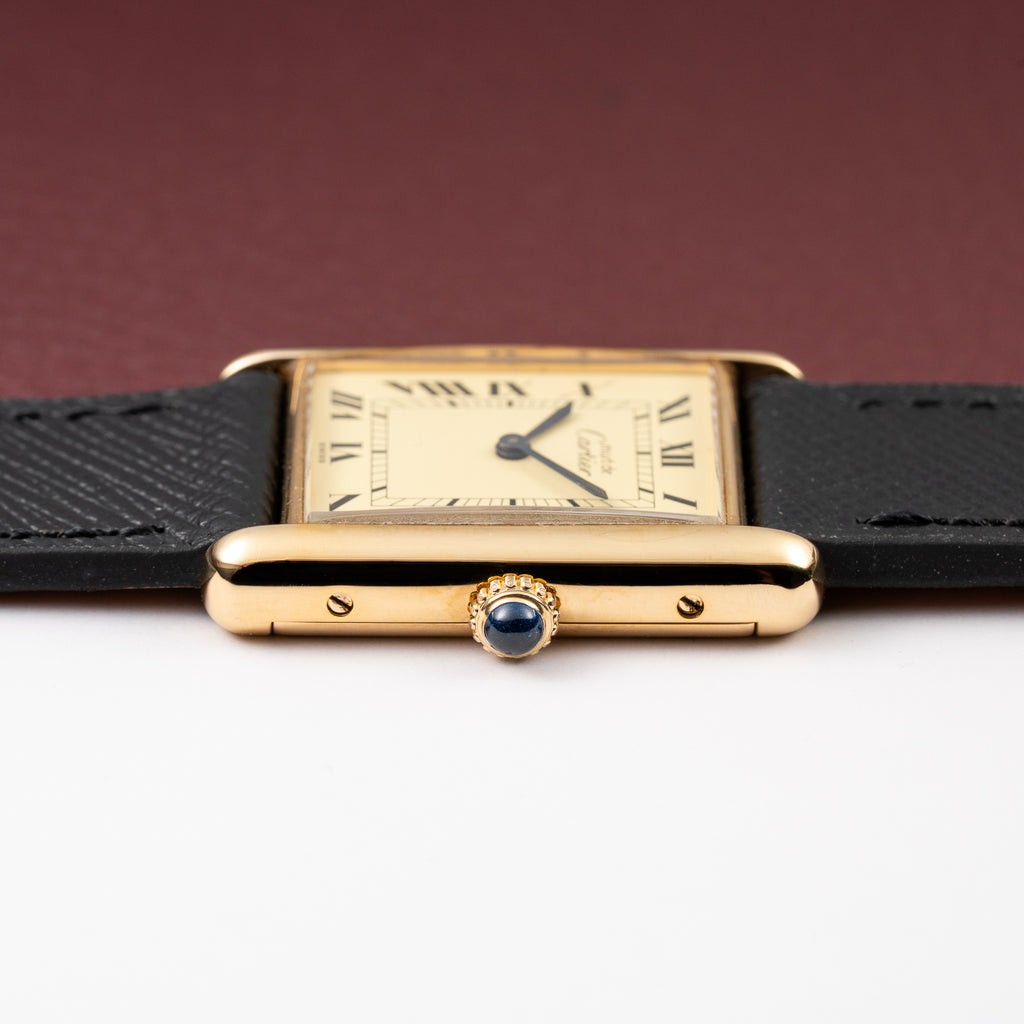 Cartier Must de Tank Vermeil Lemon Roman GM 1980s