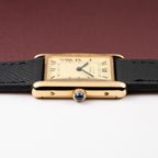 Cartier Must de Tank Vermeil Lemon Roman GM 1980s