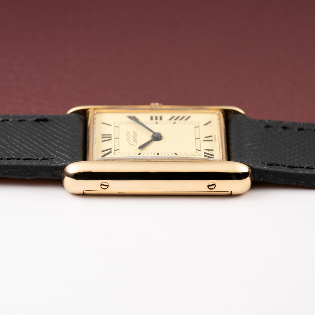 Cartier Must de Tank Vermeil Lemon Roman GM 1980s
