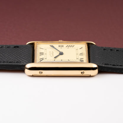 Cartier Must de Tank Vermeil Lemon Roman GM 1980s