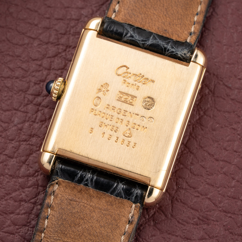 Cartier Must de Tank Vermeil Lemon Roman GM 1980s