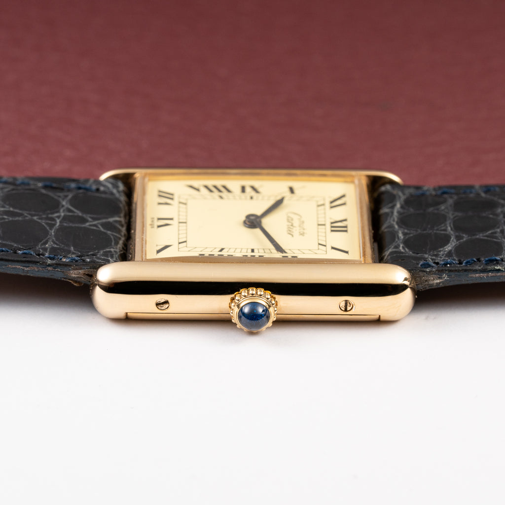 Cartier Must de Tank Vermeil Lemon Roman GM 1980s