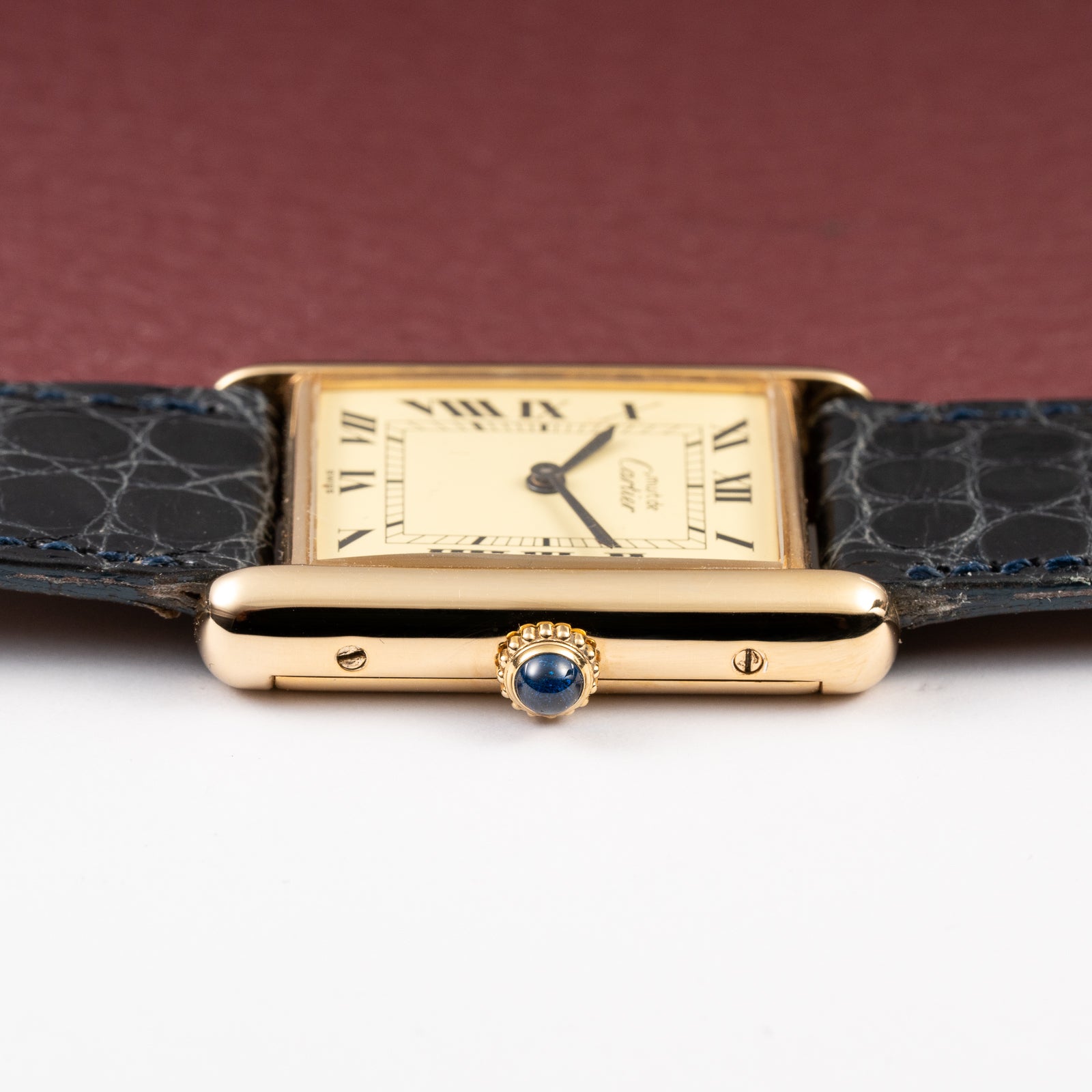Cartier Must de Tank Vermeil Lemon Roman GM 1980s