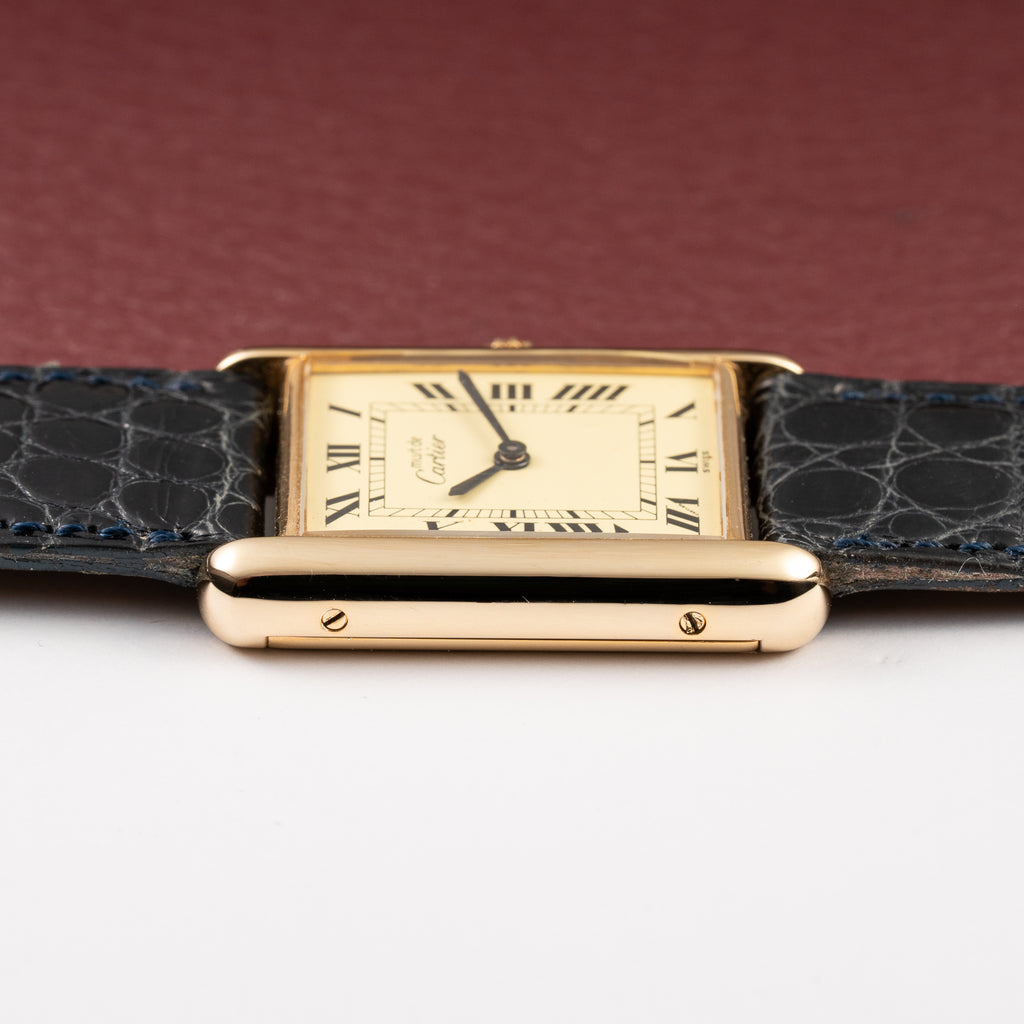 Cartier Must de Tank Vermeil Lemon Roman GM 1980s