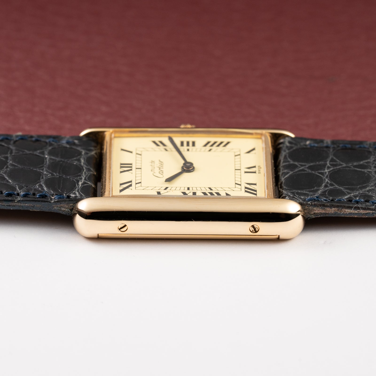 Cartier Must de Tank Vermeil Lemon Roman GM 1980s