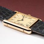Cartier Must de Tank Vermeil Lemon Roman GM 1980s