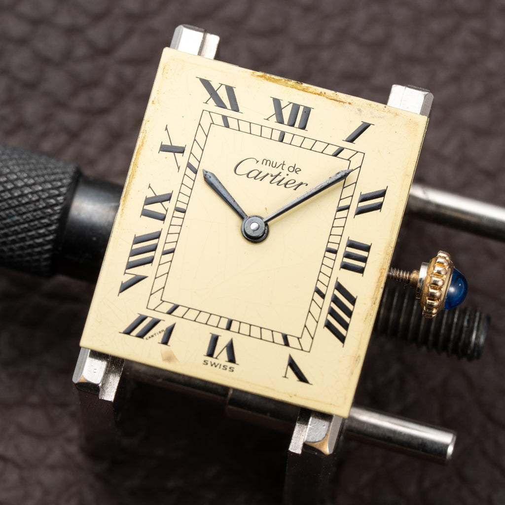 Cartier Tank Must de Vermeil Lemon Roman GM from 1980s