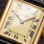 Cartier Tank Must de Vermeil Lemon Roman GM from 1980s