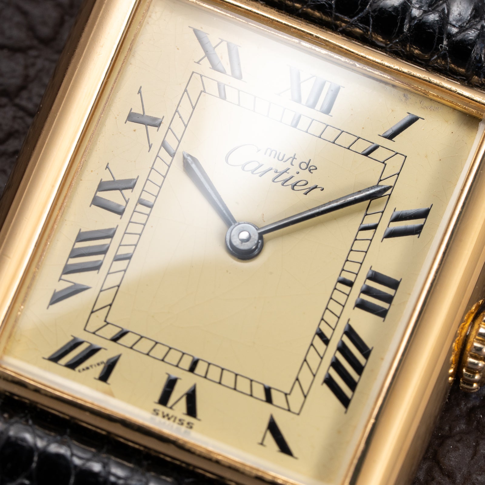 Cartier Tank Must de Vermeil Lemon Roman GM from 1980s
