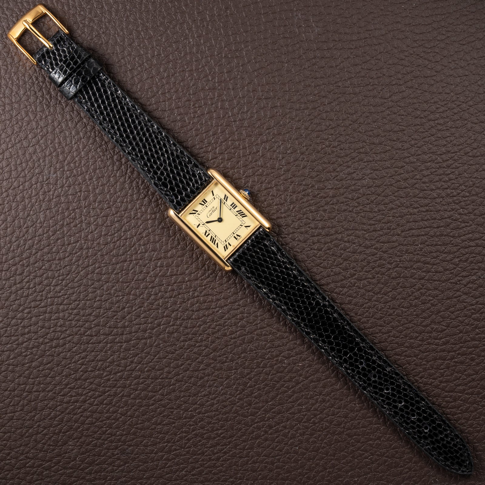 Cartier Tank Must de Vermeil Lemon Roman GM from 1980s