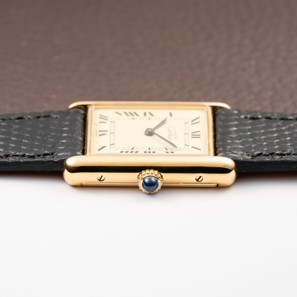 Cartier Tank Must de Vermeil Lemon Roman GM from 1980s