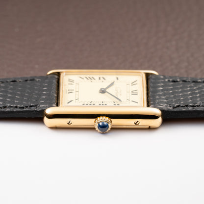Cartier Tank Must de Vermeil Lemon Roman GM from 1980s