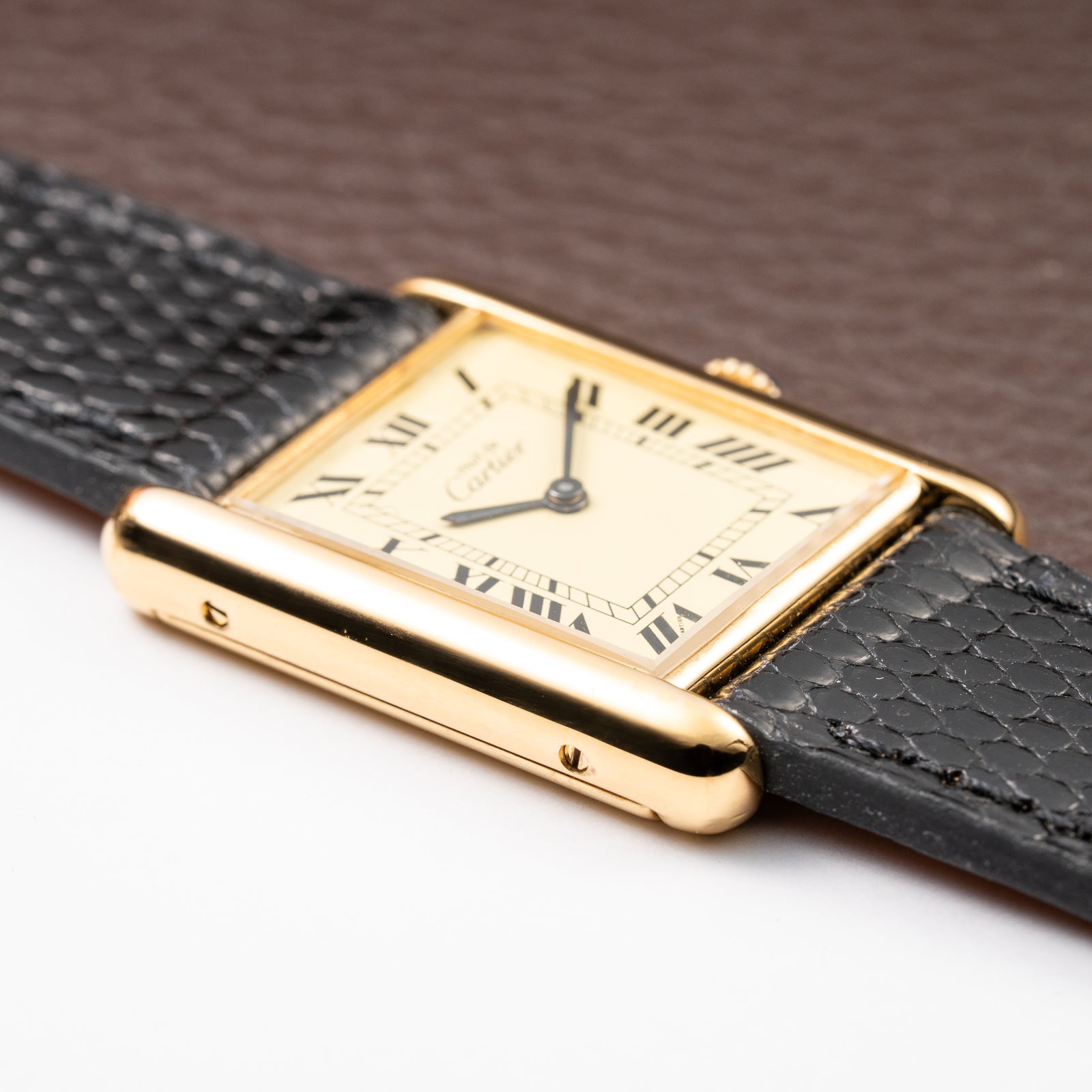 Cartier Tank Must de Vermeil Lemon Roman GM from 1980s