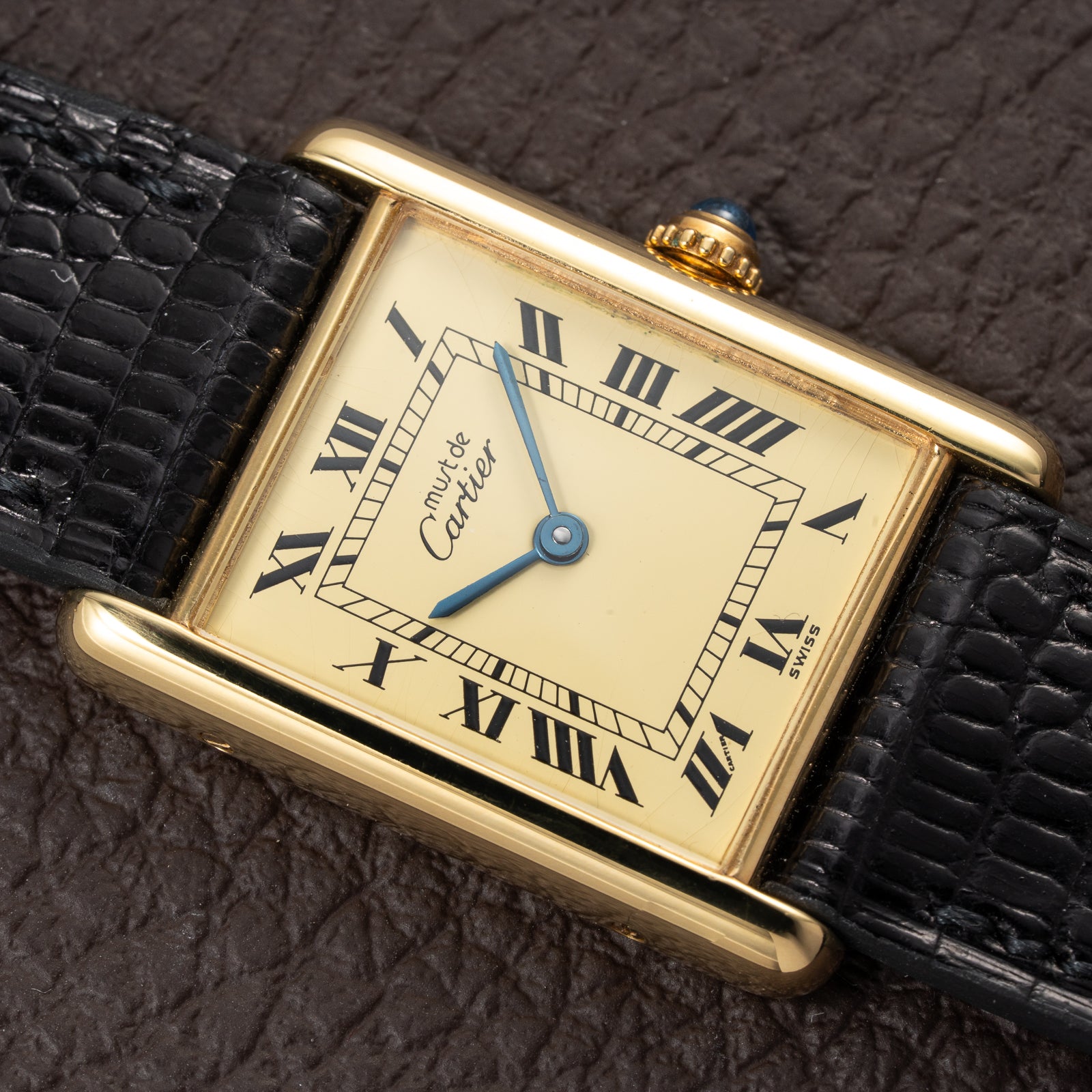 Cartier Tank Must de Lemon Roman Dial Vermeil Ref 590005 from 1990s