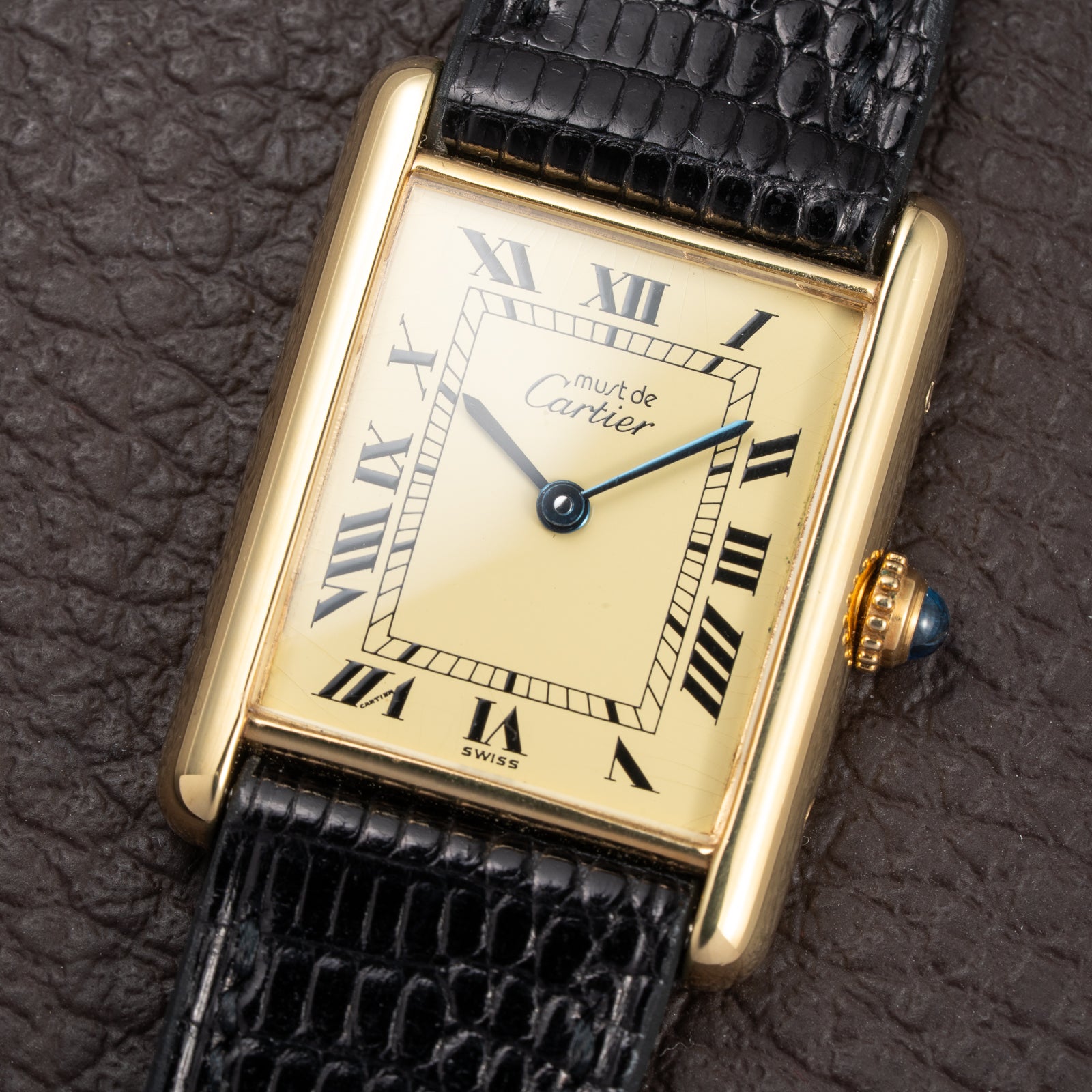 Cartier Tank Must de Lemon Roman Dial Vermeil Ref 590005 from 1990s