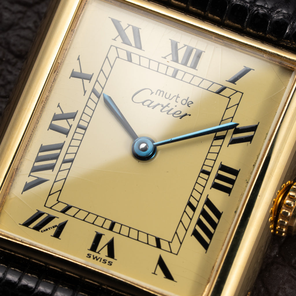 Cartier Tank Must de Lemon Roman Dial Vermeil Ref 590005 from 1990s