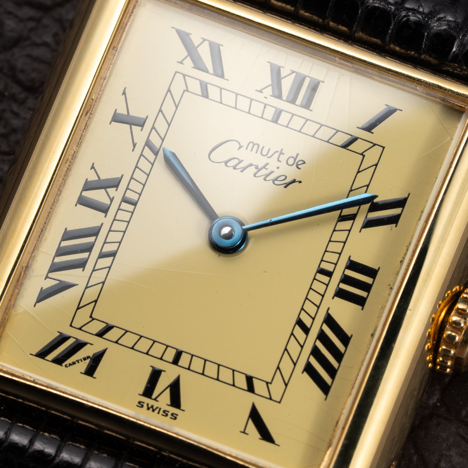 Cartier Tank Must de Lemon Roman Dial Vermeil Ref 590005 from 1990s