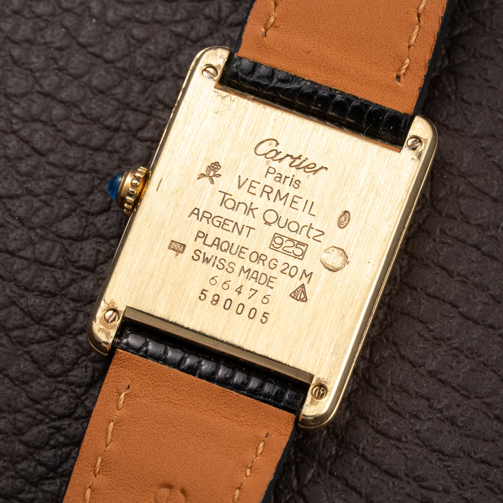Cartier Tank Must de Lemon Roman Dial Vermeil Ref 590005 from 1990s