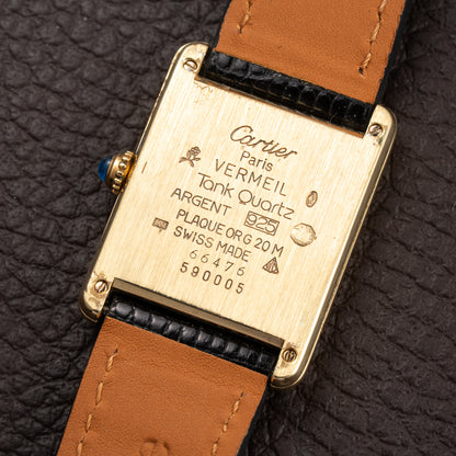 Cartier Tank Must de Lemon Roman Dial Vermeil Ref 590005 from 1990s
