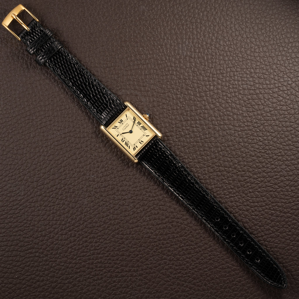 Cartier Tank Must de Lemon Roman Dial Vermeil Ref 590005 from 1990s