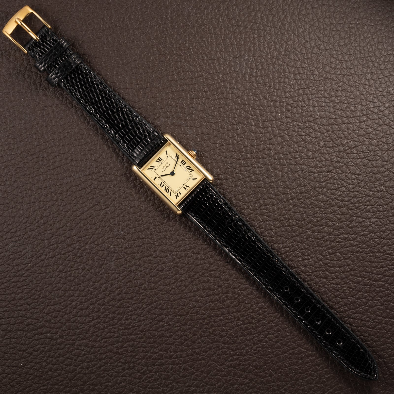 Cartier Tank Must de Lemon Roman Dial Vermeil Ref 590005 from 1990s