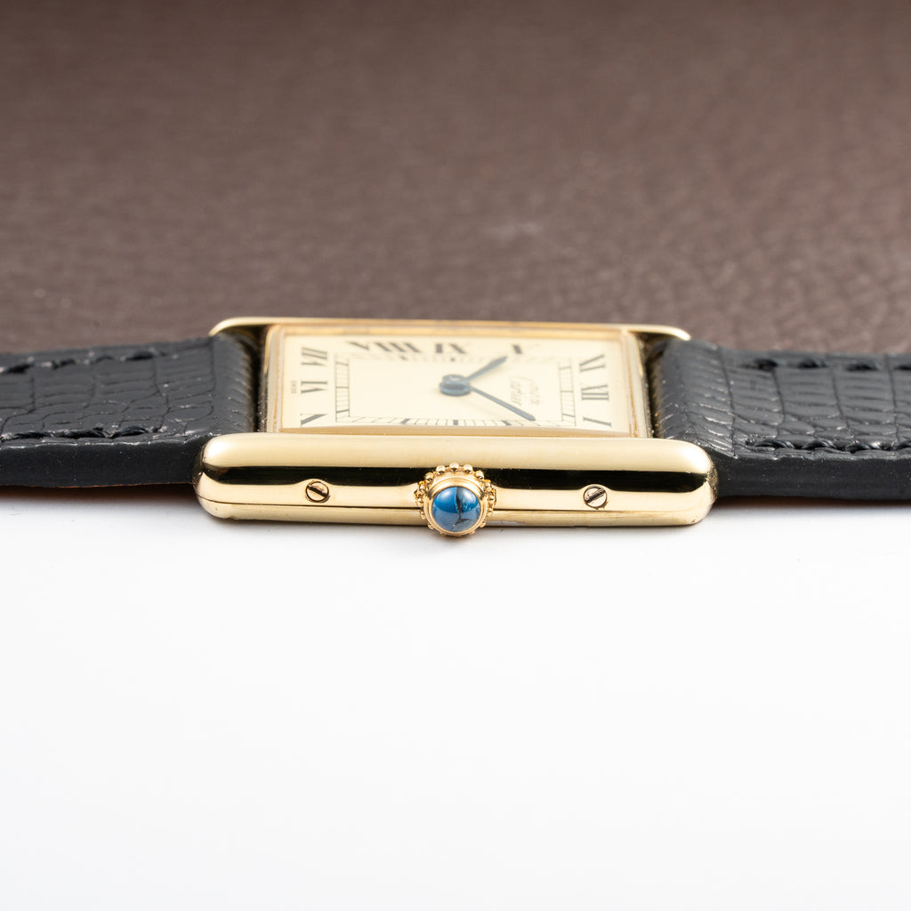 Cartier Tank Must de Lemon Roman Dial Vermeil Ref 590005 from 1990s