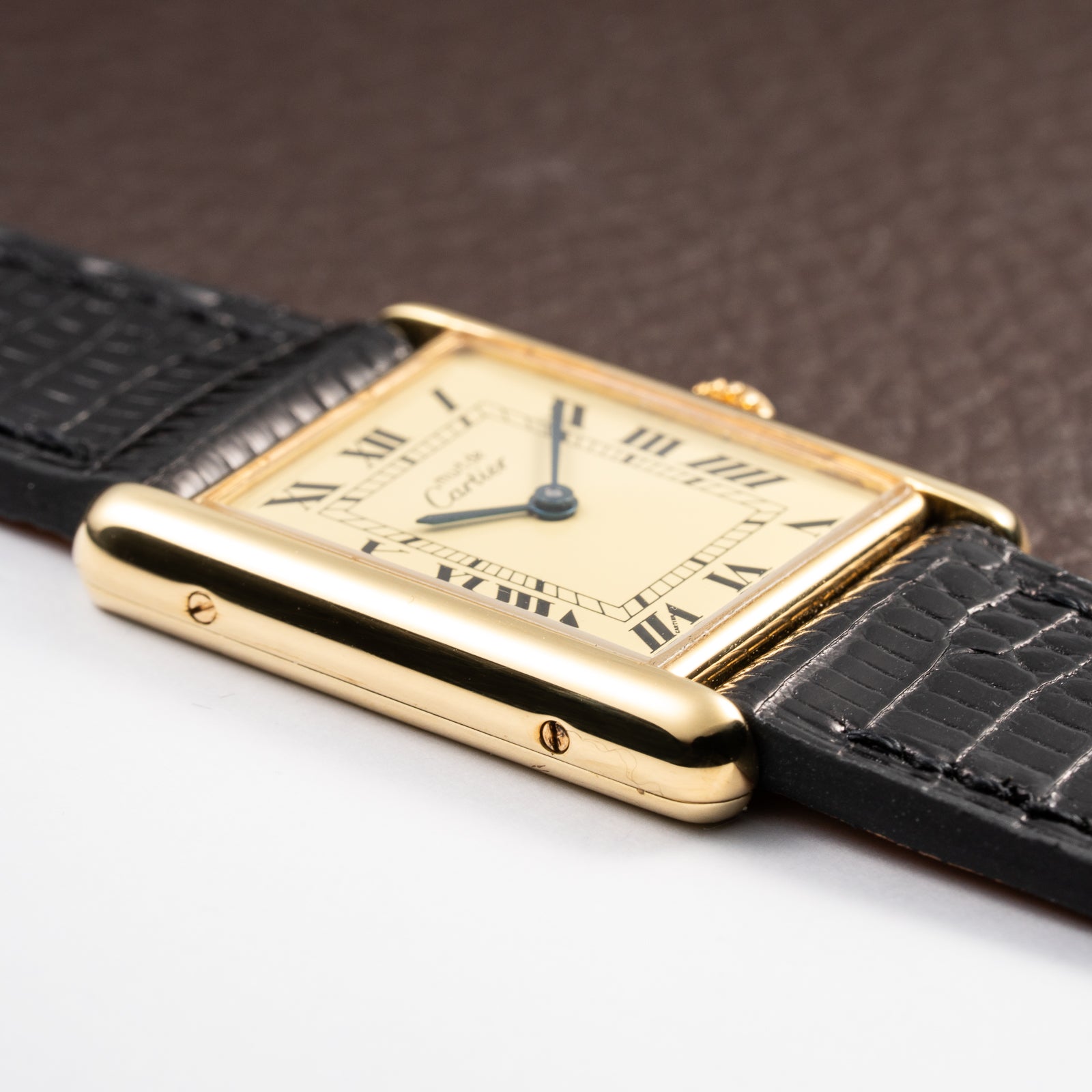 Cartier Tank Must de Lemon Roman Dial Vermeil Ref 590005 from 1990s