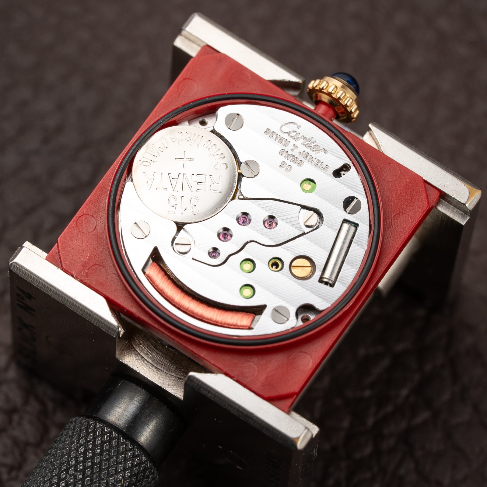Cartier Tank Must de Vermeil Classic Roman Lemon Dial Ref 590005 from 1990s