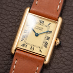 Cartier Tank Must de Vermeil Classic Roman Lemon Dial Ref 590005 from 1990s