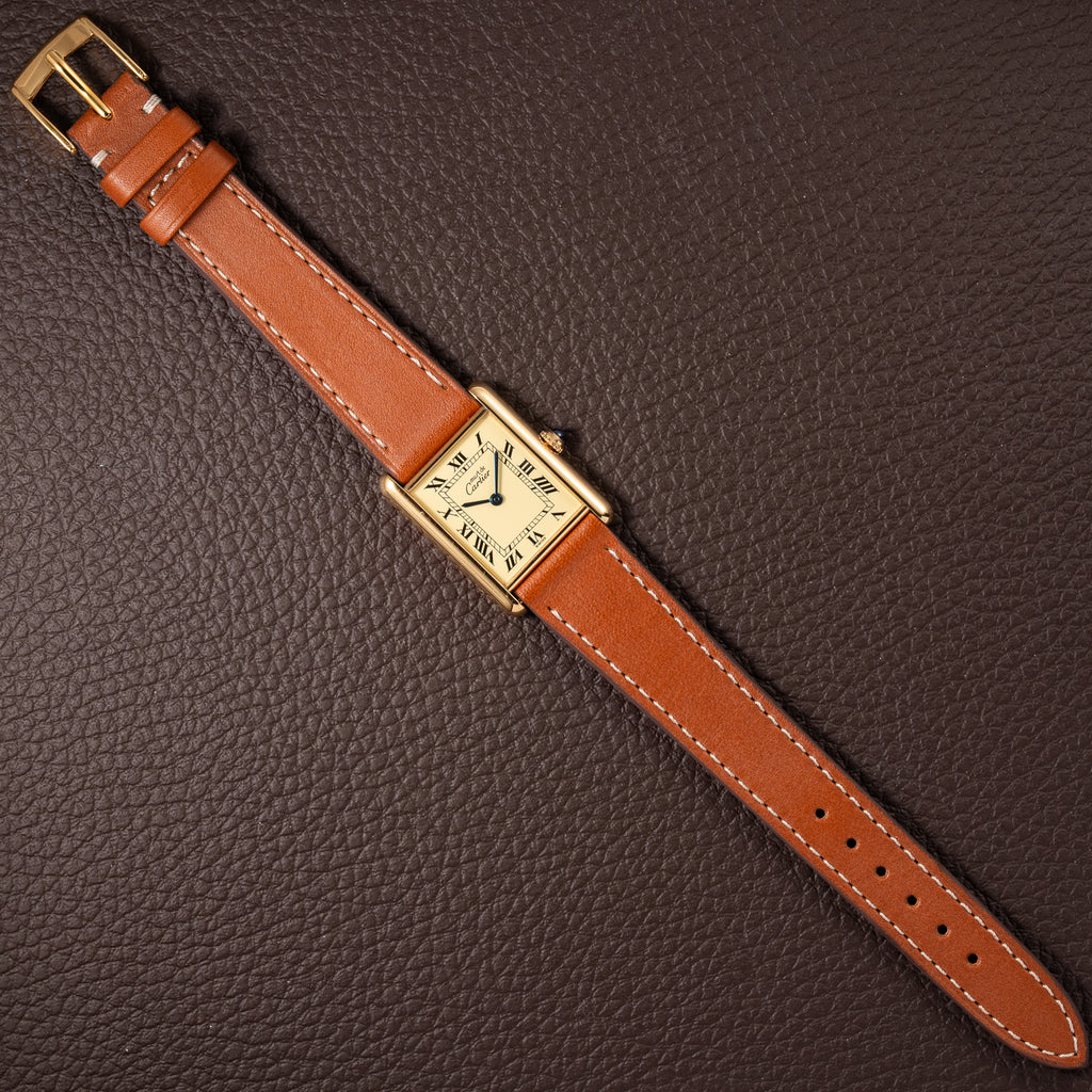 Cartier Tank Must de Vermeil Classic Roman Lemon Dial Ref 590005 from 1990s