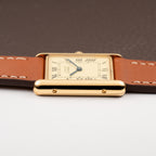 Cartier Tank Must de Vermeil Classic Roman Lemon Dial Ref 590005 from 1990s
