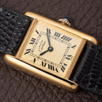 Cartier Tank Must de Roman Lemon Dial Vermeil PM 1980s