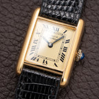 Cartier Tank Must de Roman Lemon Dial Vermeil PM 1980s