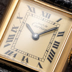Cartier Tank Must de Roman Lemon Dial Vermeil PM 1980s