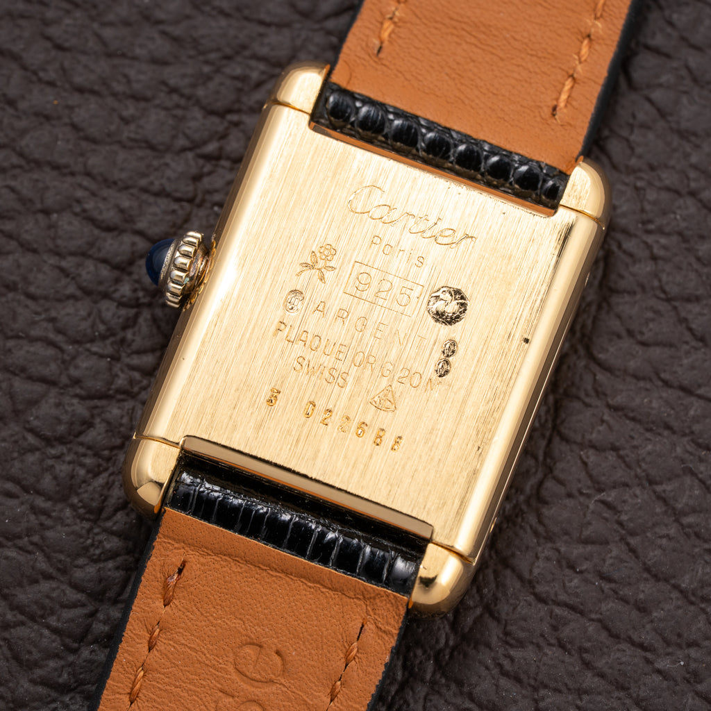 Cartier Tank Must de Roman Lemon Dial Vermeil PM 1980s