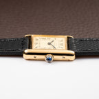 Cartier Tank Must de Roman Lemon Dial Vermeil PM 1980s