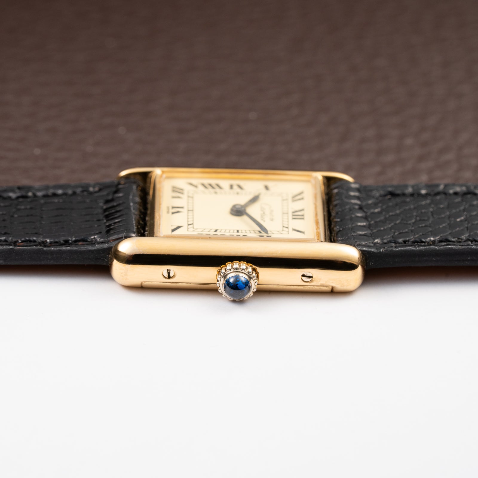 Cartier Tank Must de Roman Lemon Dial Vermeil PM 1980s